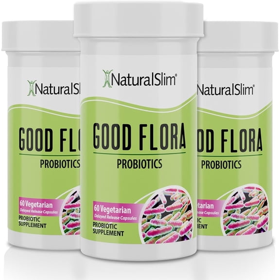NaturalSlim Probiotic Gentle Formula Supplements for Gut Health, Digestive Health, Immune Support & De-Bloating for Women & Men, 7 Powerful Probiotic Strains, 60 Vegetarian Capsules, 3 Pk