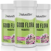 NaturalSlim Probiotic Gentle Formula Supplements for Gut Health, Digestive Health, Immune Support & De-Bloating for Women & Men, 7 Powerful Probiotic Strains, 60 Vegetarian Capsules, 3 Pk