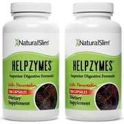 NaturalSlim Helpzymes, Enzyme Complex for Adults with Bromelain, Ox Bile, Pancreatin & Betaine HCL,100 Capsules, 2 Pack