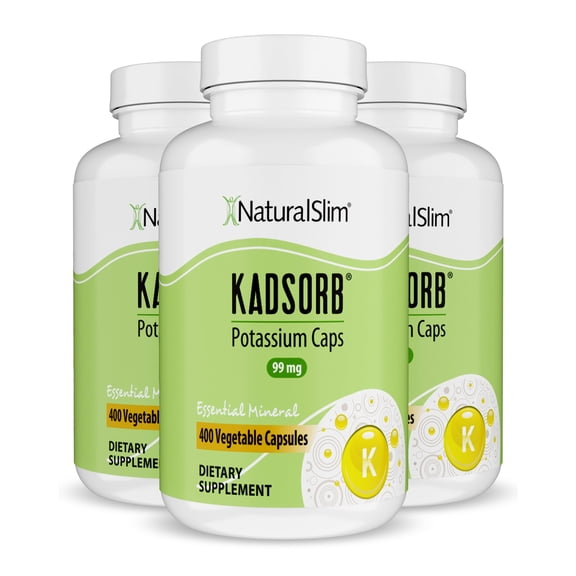 NaturalSlim Kadsorb Potassium Citrate Capsules - 3 Pack, 400 Capsules