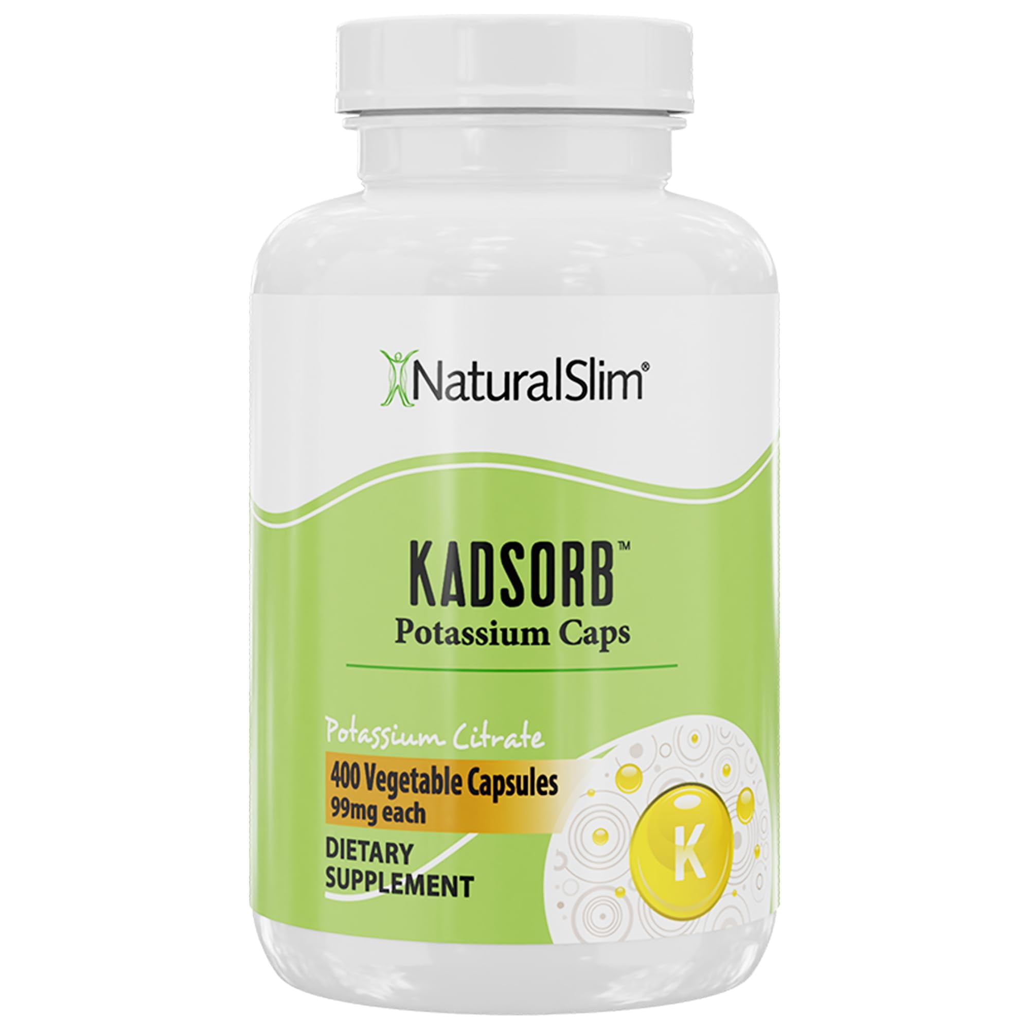 NaturalSlim Kadsorb® Potassium Citrate Capsules - Supports Electrolyte  Balance & Normal pH 400 Ct 