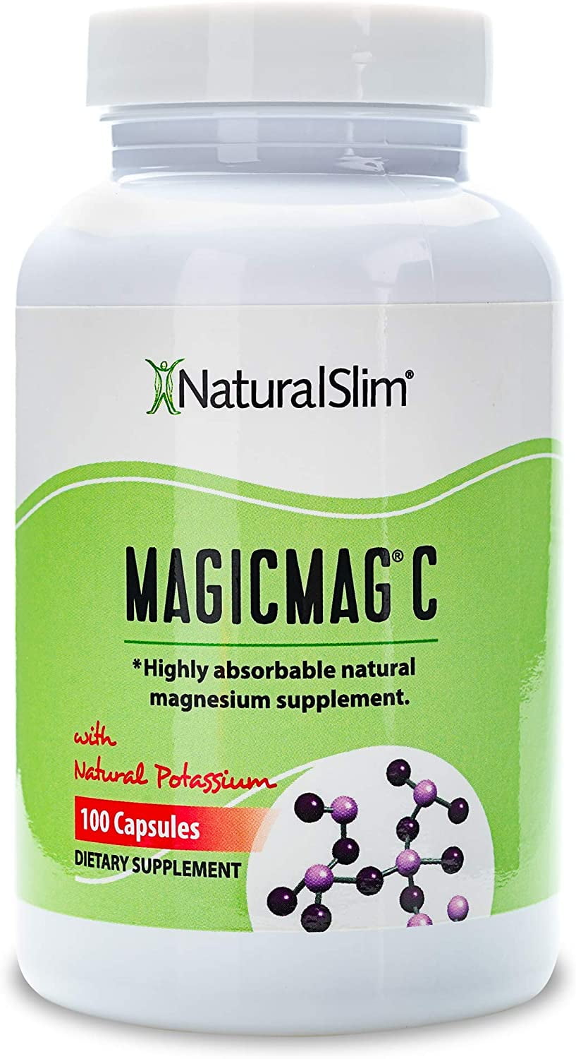 NaturalSlim MagicMag®C - Anti Stress Magnesium Citrate Capsules w/  Potassium, 100 Ct 