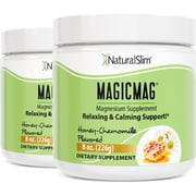 NaturalSlim Magicmag Pure Magnesium Citrate Powder Stress, Constipation, Muscle, Heart Health, and Sleep Support | Honey Chamomile Flavored Magnesium Supplement - 8oz Drink Mix 2 Pack