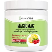 NaturalSlim MagicMag Magnesium Citrate Powder Drink for Relaxation, Stress, Constipation, Better Rest & Digestive Health, Magnesium Supplement for Women and Men, Raspberry Lemon 8oz