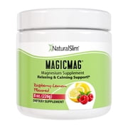 NaturalSlim MagicMag Magnesium Citrate Powder Drink for Relaxation, Stress, Constipation, Better Rest & Digestive Health, Magnesium Supplement for Women and Men, Raspberry Lemon 8oz