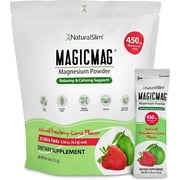 NaturalSlim Magicmag Pure Magnesium Citrate Powder   Stress, Constipation, Muscle, and Heart Support | Magnesium Supplement Drink Mix Strawberry Lime 0.16 Ounce, 30 Stick Packs