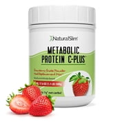 NaturalSlim Metabolic Protein C-Plus - Whey Protein Shake Powder Strawberry, 10 Servings