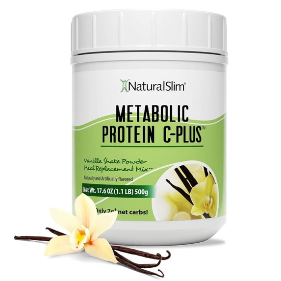 NaturalSlim Metabolic Protein C-Plus - Whey Protein Shake Powder Vanilla, 10 Servings
