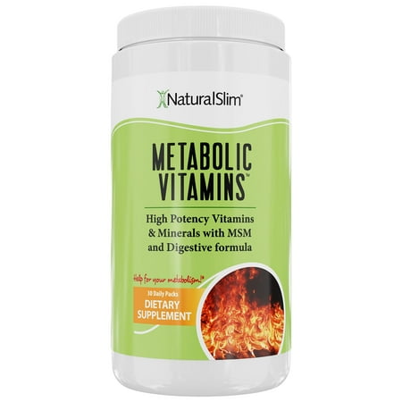 NaturalSlim Metabolic Vitamins w/ B-Complex for Energy - Metabolism Booster, 30 packets