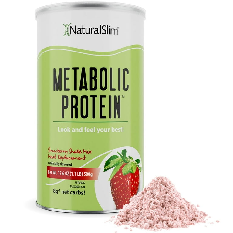 NaturalSlim Metabolic Whey Protein Powder Strawberry  Meal Replacement  Shake, 10 Servings - Walmart.com