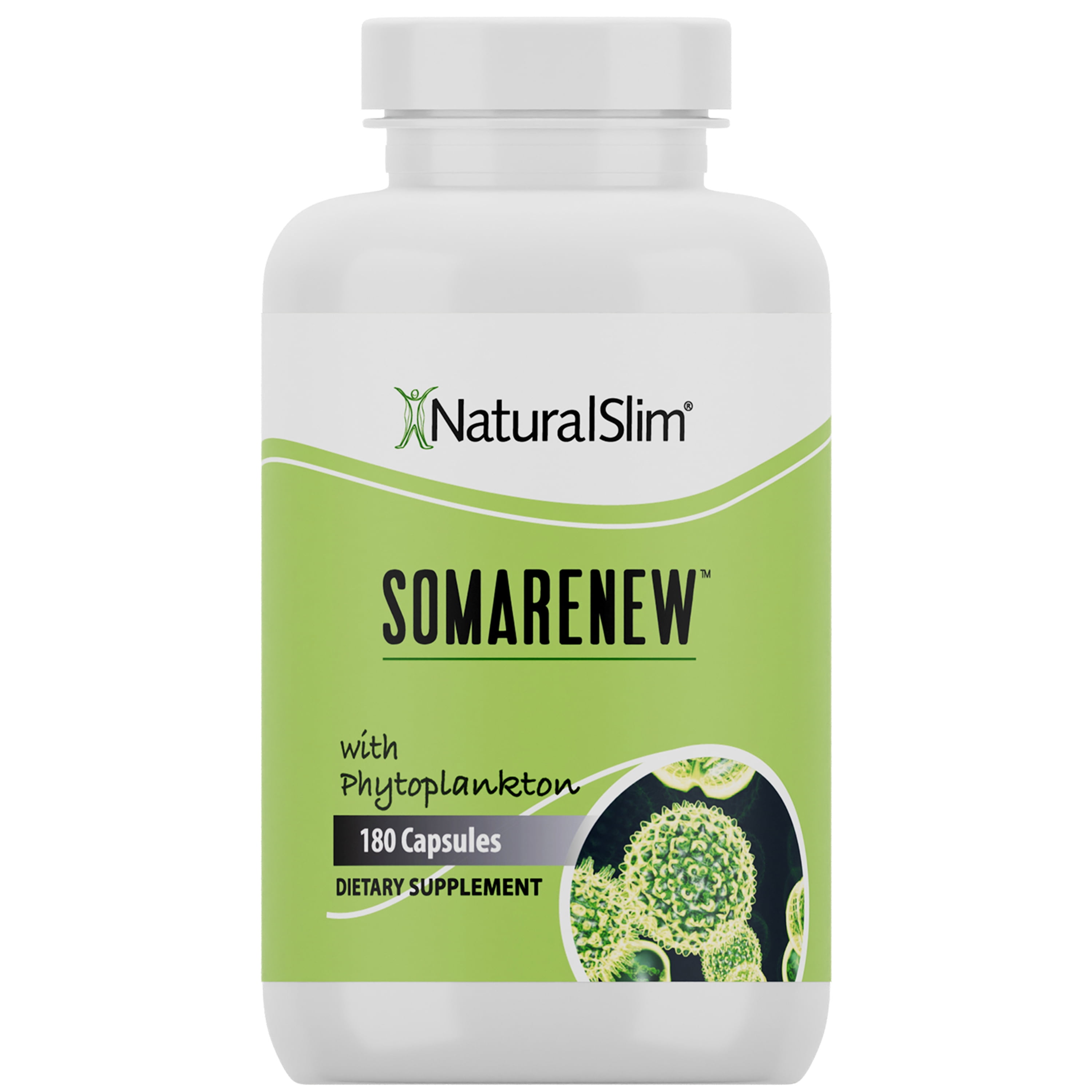 NaturalSlim Somarenew® Marine Phytoplankton Supplement with Fulvic Acid,  180 Capsules 