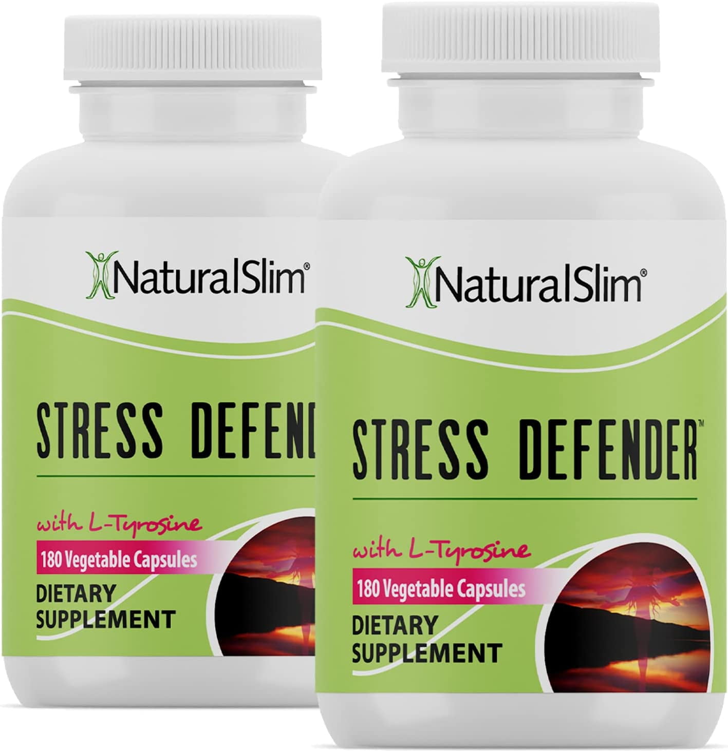 NaturalSlim Stress Defender 2-Pack - Stress Relief Supplement, 180 Capsules  