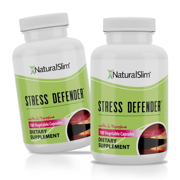 NaturalSlim Stress Defender 2-Pack - Stress Relief Supplement, 180 Capsules