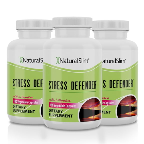 NaturalSlim Stress Defender 3-Pack - Stress Relief Supplement, 180 Capsules