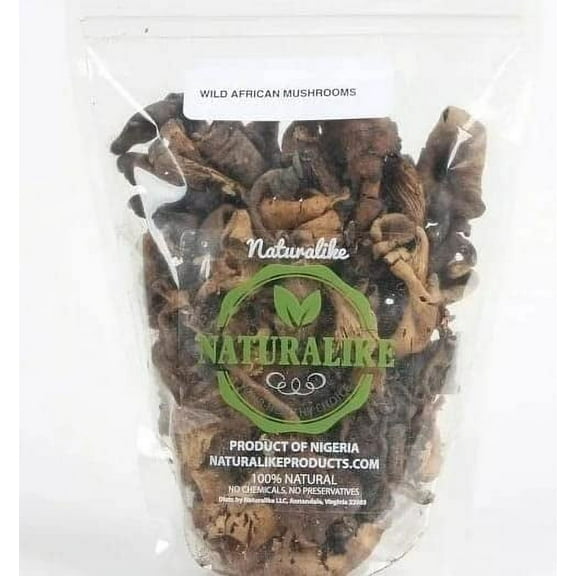 Naturalike Wild African Dried Mushrooms 1oz - Super Premium Dried Mushrooms - Non-GMO, Gluten Free, 100% Natural, No Chemicals, No Preservatives - Specialty Imported Food - 23 Grams