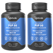 Naturalis Liposomal P-5-P 50mg Activated Vitamin B6 Nano-Emulsified in MCT Oil for Better Absorption | Non-GMO and Soy Free | Support Energy Metabolism and Neurological Function | Pack of 2