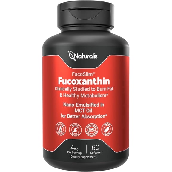 Naturalis New Zealand Fucoxanthin (4mg) | Made with FucoSlim | 60 Softgels (2 Month Supply)
