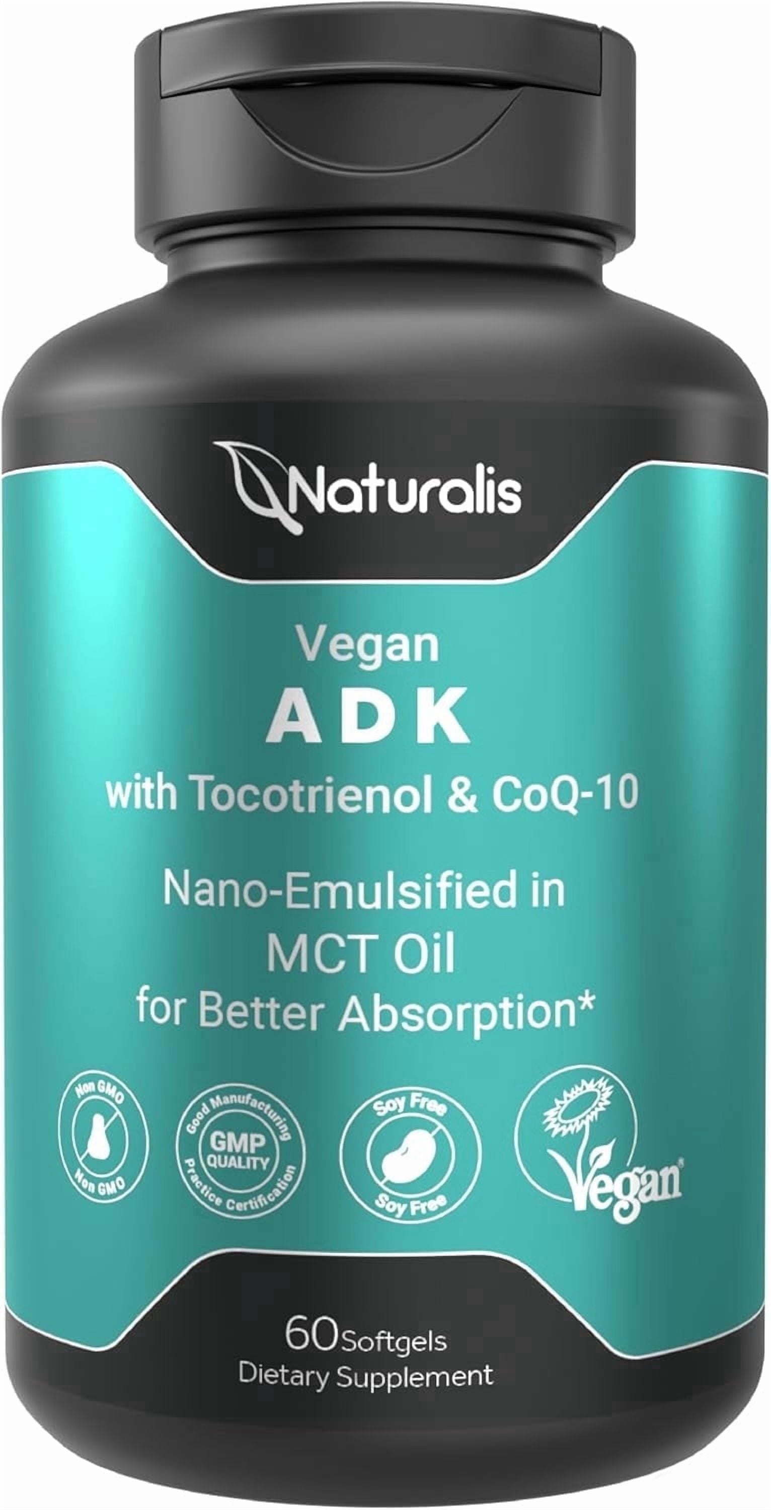 Naturalis Vegan Tocotrienol with CoQ-10 | Nano-Emulsified in EVOO for Better Absoprtion | Non-GMO, Soy Free and Vegan Society Certified | 60 Veggie Softgels (Carrageenan Free)