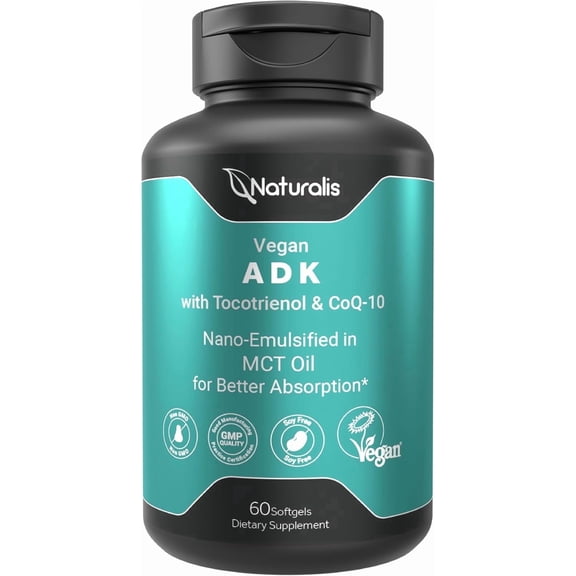 Naturalis Vegan Tocotrienol with CoQ-10 | Nano-Emulsified in EVOO for Better Absoprtion | Non-GMO, Soy Free and Vegan Society Certified | 60 Veggie Softgels (Carrageenan Free)