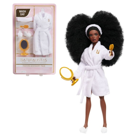 Naturalistas Fashion Pack Wash Day 5-Piece Outfit and Accessories Set for 11.5-inch, Kids Ages 3+