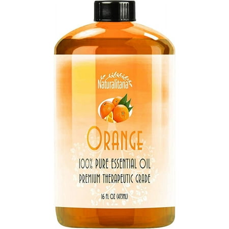 Naturalitana - Best Sweet Orange Essential Oil (16oz Bulk) for Aromatherapy, Diffuser, Soap, Bath Bombs, Candles