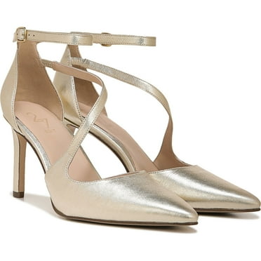Naturalizer Women's Abilyn Strappy Heels Gold Leather 9N