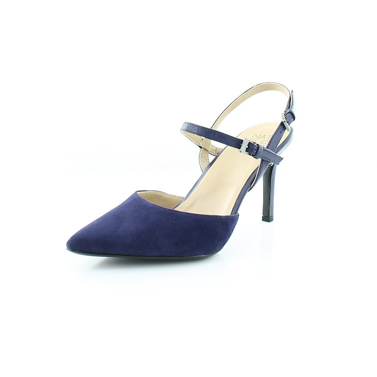 Blue suede sale court shoes