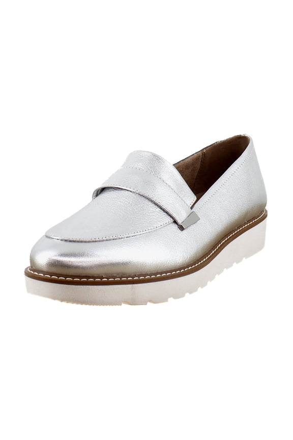 Adiline Women's Loafers & Slip-Ons Silver Metallic Leather Size 6 W