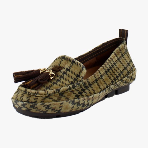 Naturalizer Betsy Women's Loafers & Slip-Ons Olive Houdstooth Suede Size 5 M