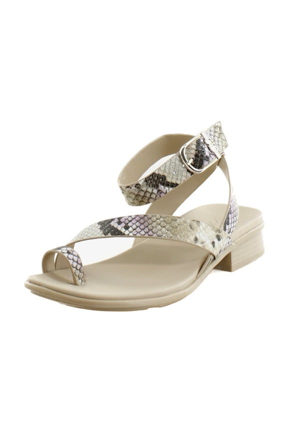 Birch Women's Sandals White Snake Pattern Leather Size 6.5 M