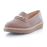 Naturalizer Womens Elin Lug Sole Loafer Cappuccino Brown 6M