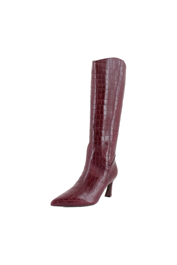 Emily Narrow Calf Women's Boots Cranberry Red Croco Leather Size 7 M