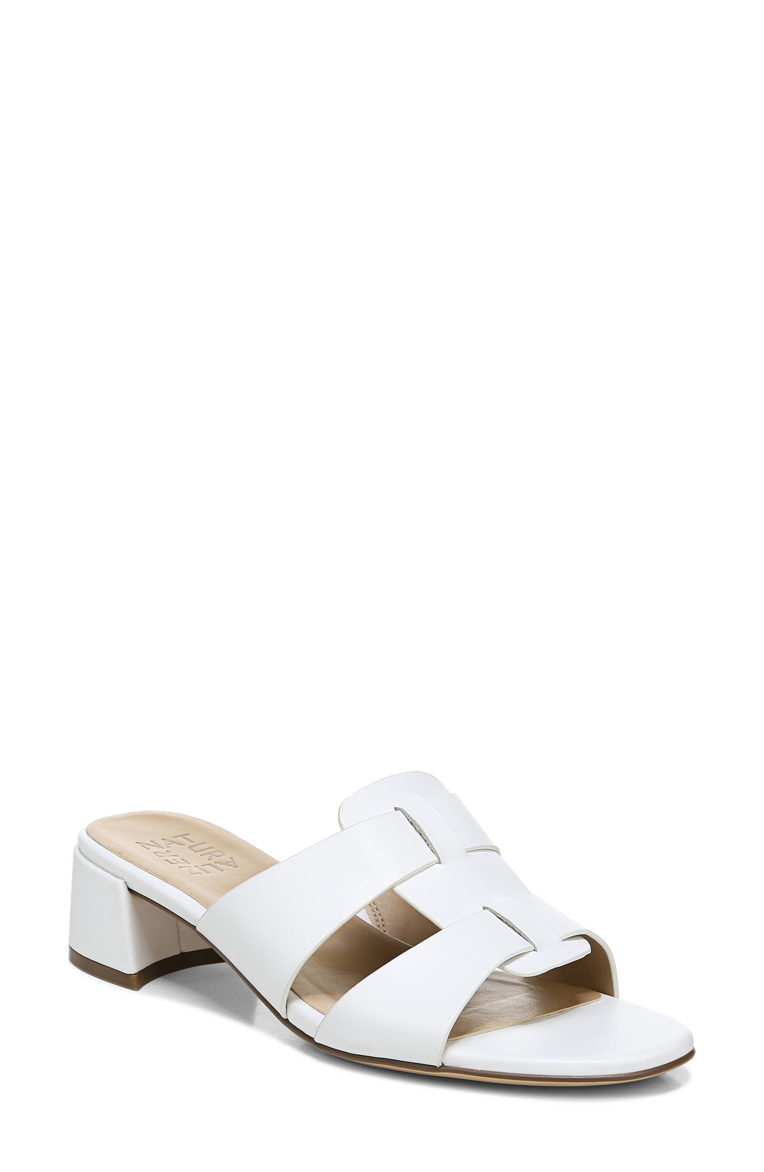 Naturalizer Joey Slides White Leather 8W