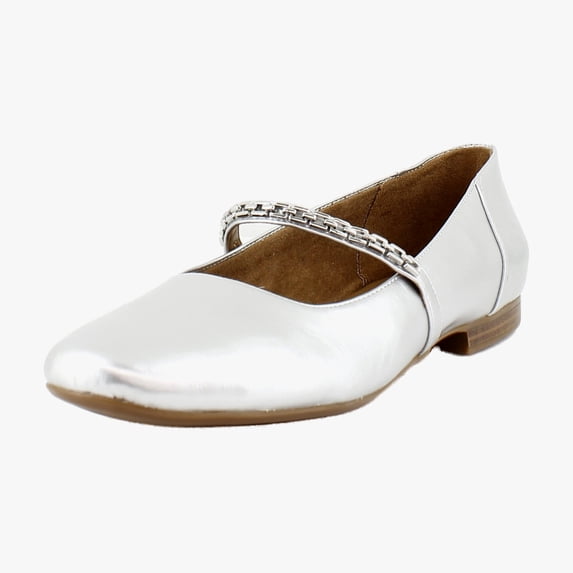 Naturalizer Kelly-Chain Women's Flats Silver Metallic Size 11 W