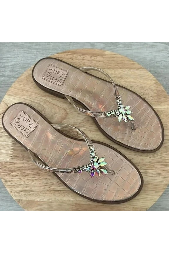 Liliana Slip-On Thong Jewel Sandal - Coppertini 9M