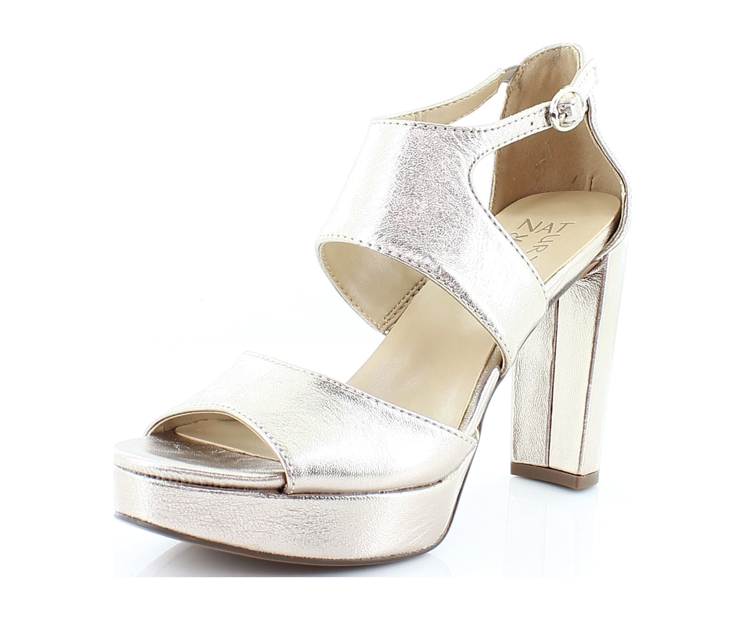 Naturalizer Mae Women s Heels Warm Silver Grey Leather Size 10.5 M