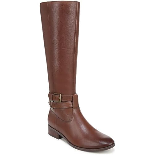 Naturalizer Rory Womens Leather Buckle Knee-High Boots, Cinnamon Brown Leather, 11