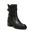 thumbnail image 1 of NATURALIZER Womens Black Cushioned Adjustable Trina Round Toe Wedge Buckle Leather Heeled Boots 9 M, 1 of 8