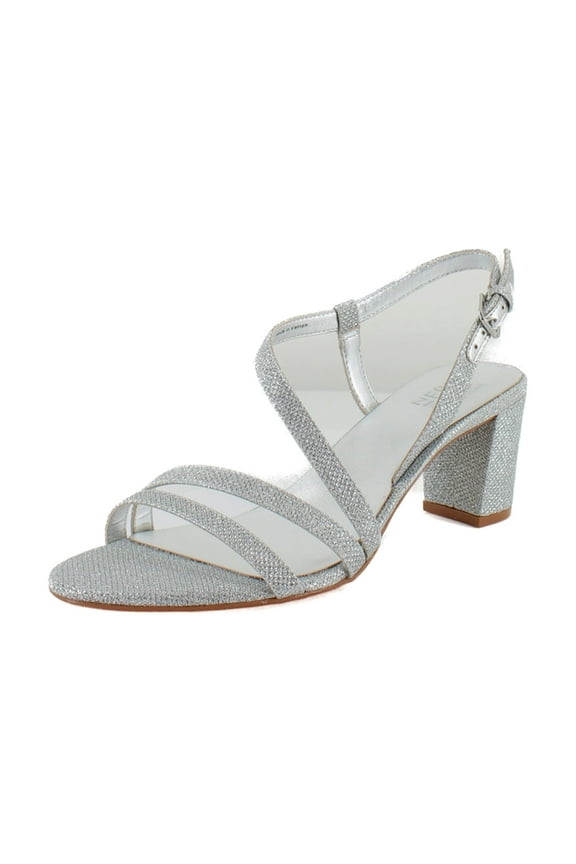 Vanessa Women's Heels Silver Metallic Fabric Size 6.5 W