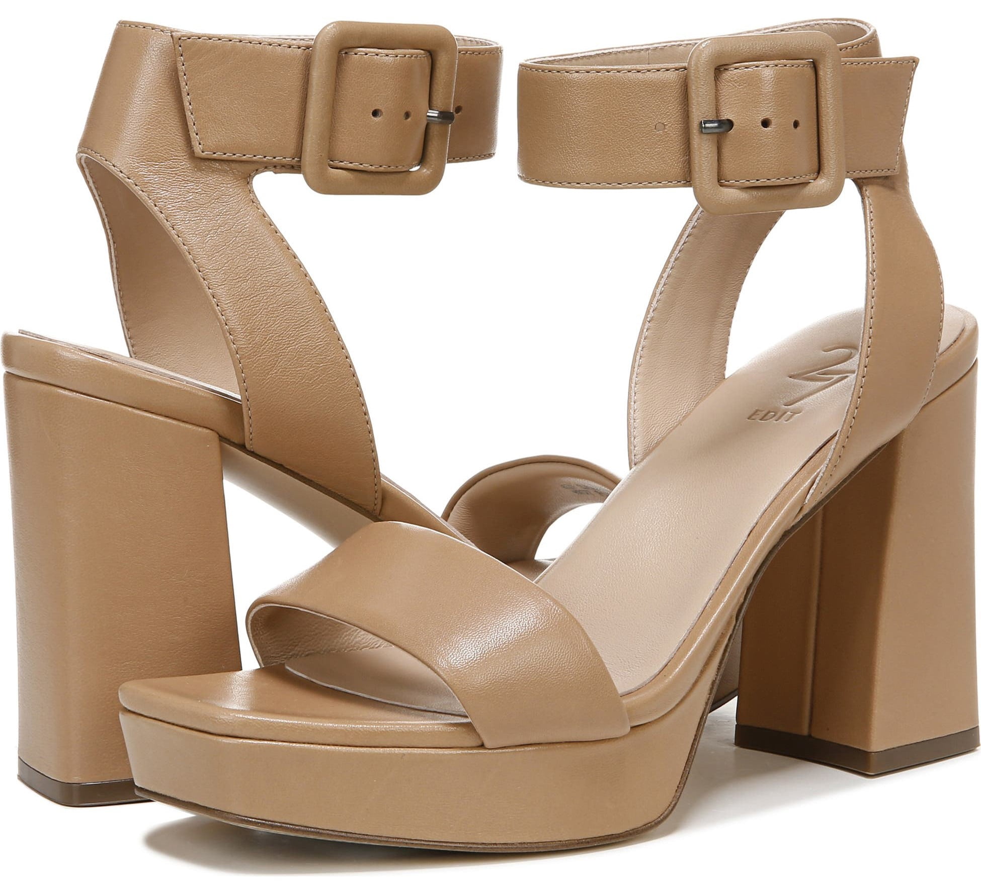 Naturalizer Women's 27 Edit Jaselle Heeled Sandal Taupe Leather