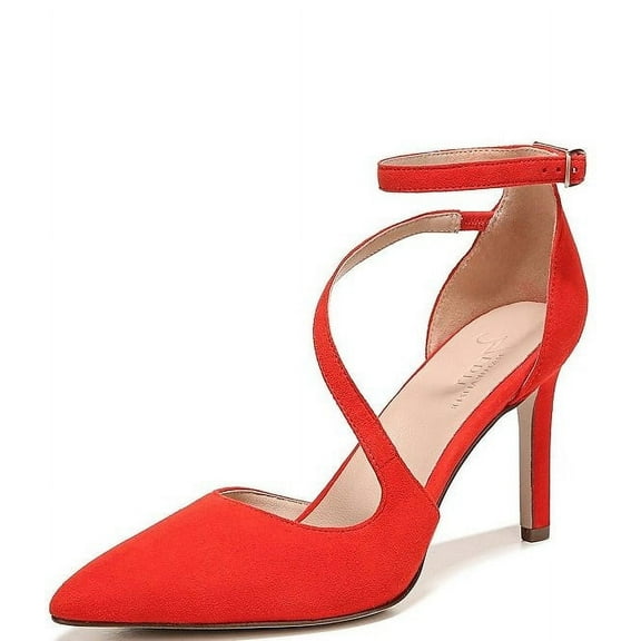 Naturalizer Women's Abilyn Strappy Heels Retro Poppy Suede 10M