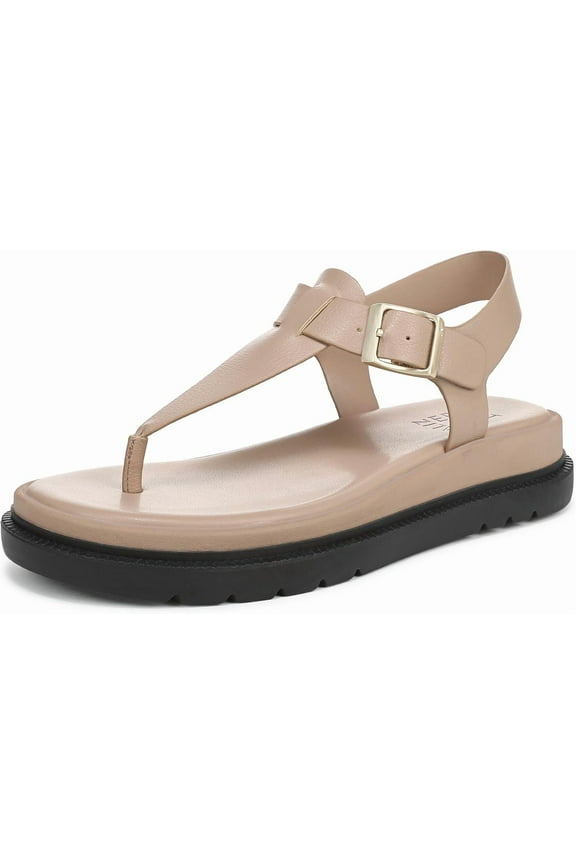 Women's Alyssa T-Strap Platform Sandal Tan Brown Tumbled 9W