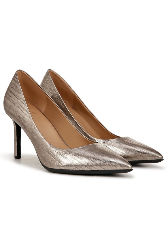 Women's Anna Pointed Toe High Heel Pump Pewter Metallic 9.5W