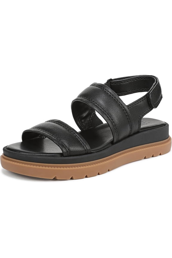 Women's Attract Slingback Platform Sandal Black Tumbled 12W