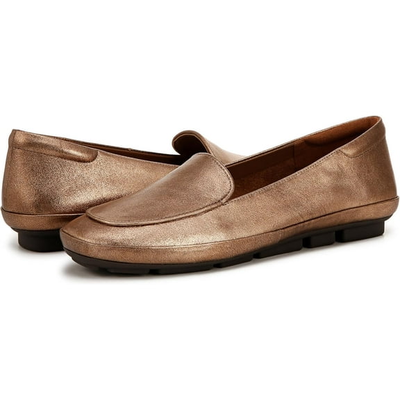 Naturalizer Women's Bashful Slip On Loafer Soft Bronze Leather 9.5W