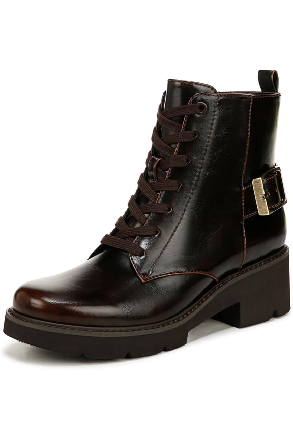 Women's Cabaret Ankle Moto Lace Up Bootie Dark Brown 11W