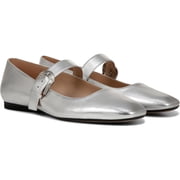 Naturalizer Womens Carter Mary Jane Flat Silver Leather 5M