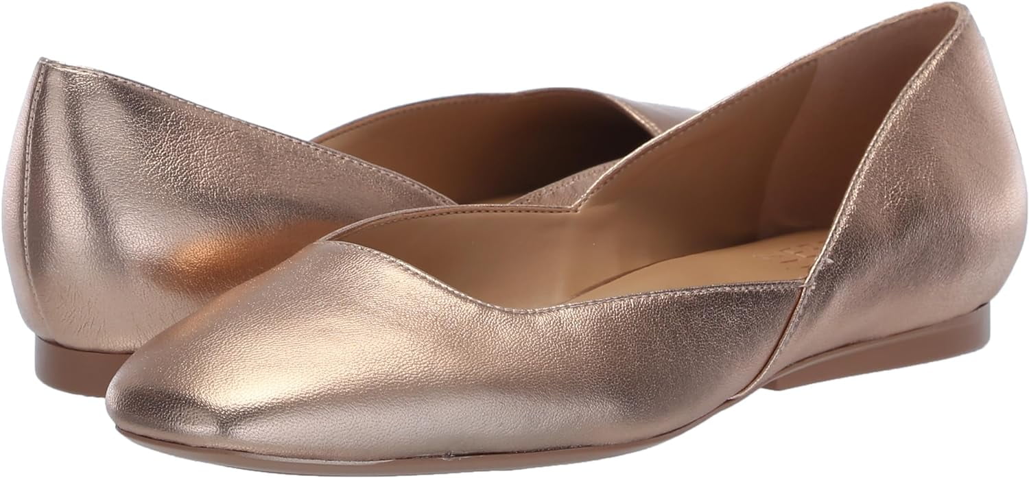 rose gold flat pumps