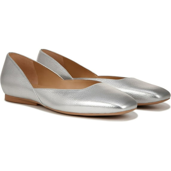 Naturalizer Women's Cody Ballet Flat Silver Croc 6M
