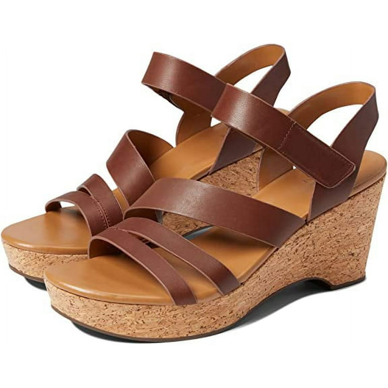 Naturalizer Women's Cynthia Heeled Wedge Sandals, Cinnamon, Size US 8 Wide